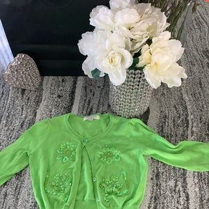 Children’s Richie House Lime Green Cardigan sz 7